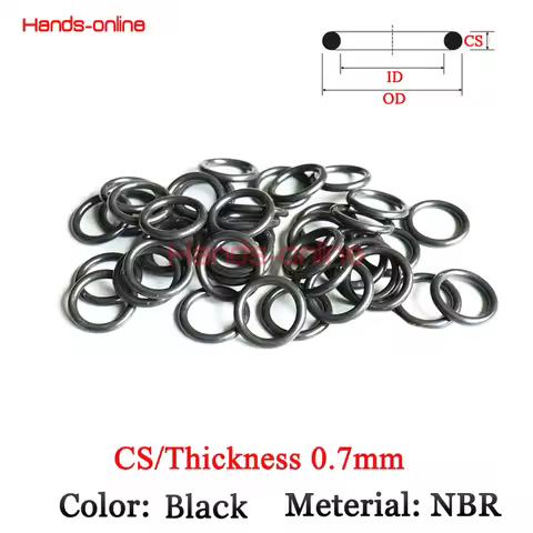 METRIC O RINGS BLACK NITRILE RUBBER 0.5-50MM ID X 0.7MM THICK