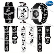 Disney Mickey Minnie print strap For Apple S8765432SE full series Silicone for Replacement watch band 38mm 41mm44mm 45mm gifts