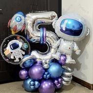 33pcs Outer Space Balloon Set Astronaut Rocket Planet Balloon Boy Children Birthday Theme Party Gala
