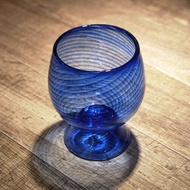 胖胖短腳杯-藍 手作玻璃杯 純手工吹製