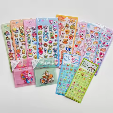 Kawaii Fuwa Fubon Usachan Block Stickers Creative Cartoon Nattosan 3D Phone Case Cup Decorative Stic