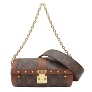 棕色 原花帆布 Papillon Trunk 金扣手挽肩背兩用袋【LOUIS VUITTON LV 路易威登】 M57835