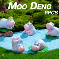 MimomPlay COD Moo deng ของเล่นเรซิ่น กล่องสุ่ม 6 ชิ้น/ชุด อุปกรณ์ตกแต่ง