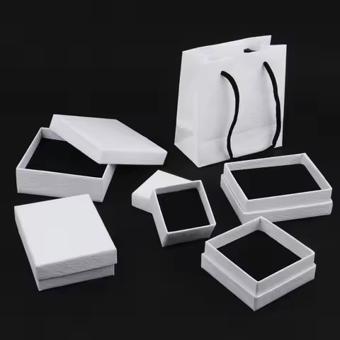 1PCS Frosted White Jewelry Packing Carton Box Handsbag Fashion Holder Packaging Box Jewellery Organi