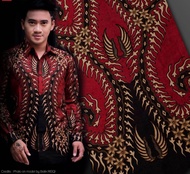 Kain batik merah hitam maroon / kain batik set murah batik katun Pekalongan