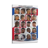 AYTGBF Men's Hairstyles Barber Shop Decor Posters Beauty Salon Poster (22) Canvas Painting Posters A