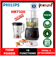 PHILIPS HR7320/11 COMPACT FOOD PROCESSOR / 700W / 19 FUNCTIONS / 2-IN-1 DISC / TOTAL 5 ATTACHMENTS I