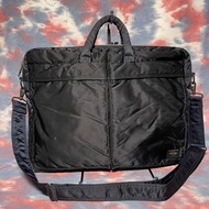 90% new Head Porter tanker navy 2way briefcase bag 深藍色尼龍兩用公事包 斜揹袋 側揹袋 hp