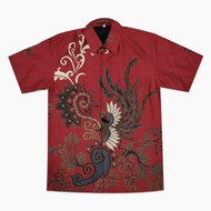 KEMEJA Men's Short Sleeve Batik Shirt, Dobby Material, Trikot Layer DE84 jumbo 4L