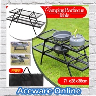 Folding Campfire Grill Portable Camp Table Barbecue Camping Grill Shelf for Hiking Picnic BBQ Outdoor Meja barbeku 烧烤桌
