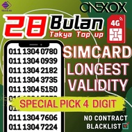 ONEXOX Simcard 28 Months Long Life Prepaid Family Plan Postpaid Celcom ONE XOX Black VIP Simkad 28 Bulan Hotspot 28月长命卡
