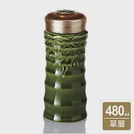 《乾唐軒活瓷》竹節隨身杯 / 大 / 單層 / 綠釉