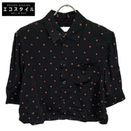 Marni CAMA0533A0 UTV991 黑色刺繡人造絲襯衫，2023 年款，尺寸 38 [二手]