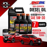 AMSOIL Max-Duty 5W-30 Signature Series 100% Synthetic Diesel Oil 7 Quarts for Nissan Navara, Terra