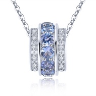 Lohaspie Jewelry Mặt dây chuyền bạc Sterling 925 thật Mặt dây chuyền Opal Tanzanite tự nhiên Mặt dây