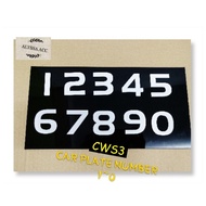 CAR PLATE NUMBER (CWS3) 1~0