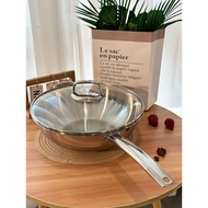 German WMF Fu Tengbao 304 stainless steel Chinese energy series frying pan less smoke uncoated fryin