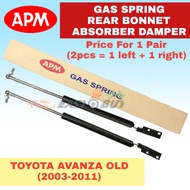100% ORIGINAL APM Rear Boot Damper GAs Spring Bonnet Absorber stay (2pcs) 1pair - TOYOTA AVANZA OLD (2003-2011)