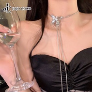 JOJO COCO Butterfly Tassel Adjustable Collarbone Necklace Korean Fashion High-end