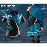 Baju Muslimah Sublimation Tshirt Women/men Muslimah Jersey Blue Black Baju Jersey Muslimah Viral Baj