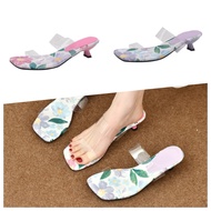 Square Toe Printed Sandals Open 5 Cm. Size 36-40 High Quality Beautiful For Normal Feet