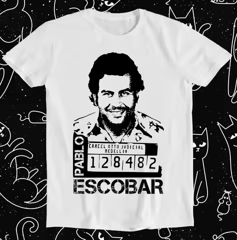 Pablo Escobar Mugshot Colombia Narcos Cartel Slogan Joke Meme Gift Funny Tee Style Unisex Gamer Cult