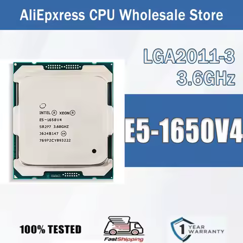 Intel Xeon E5-1650V4 3.6GHz 6 Cores 15MB 140W E3 1650 V4 Computer CPU Processor Server E3 1650V4 Pac