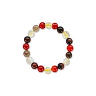 金髮晶 紅瑪瑙 茶晶 紅虎眼石 天然水晶手鍊