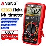 ANENG SZ853 Mini Digital Multimeter 1999 Counts AC/DC Voltage Current Ohm Temperature Tester hFE Tri
