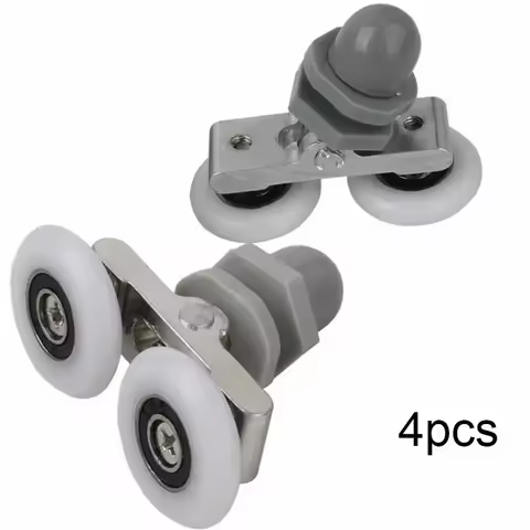 4pcs Twin Bathroom Shower Door Roller Runner Wheels Sliders 19/23/25/27mm Dia Shower Rooms Cabins Do