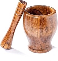 CS-YMQ Mortar and Pestle Wood Mortar And Pestle Handmade Natural Bamboo Spice Grinder, Crushed, Pressed, Feed Spices, Herbs, Garlic, Pepper, Guacamole, Nuts, for Spices, Seasonings mortar&amp;pestle