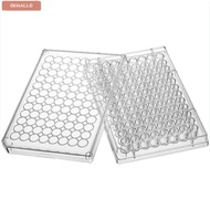 OKHALLO 1/5Pcs Tissue Culture Plate,  96 Well Experiment Instrument Tools, Durable Flat Bottom Plast