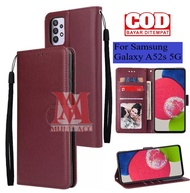 SAMSUNG GALAXY A52s 5G Leather Flip Cover Wallet Case Kulit - Casing Dompet Case Wallet Leather Flip Case SAMSUNG GALAXY A52s 5G