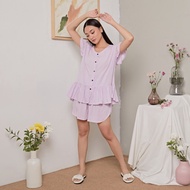 viral Mimosa Set | Daily Set Wanita Pajamas Polos Wanita | One Set
