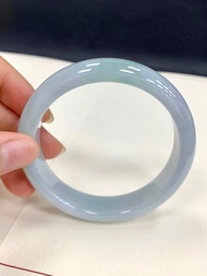 冰種 天然翡翠 緬甸 A玉 玉鐲 • 冰種天空藍翡翠福鐲