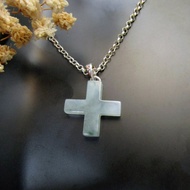 玉墜 造型玉墜-十字造型 花青種緬甸玉