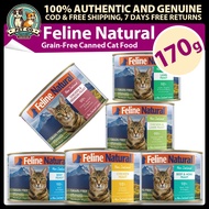 Feline Natural Grain-Free Canned Cat Food 170g - 6 NZ Recipes 98% Meat & Organs Freeze-Dried Raw Coa