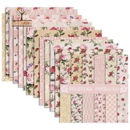 12x12Inch Double-Sided Watercolor Floral Cardstock Pink For DIY Making Cards