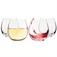 TEMU Stemless Glasses For Red Or White (set Of 4)-15-ounces Great For Drinking , Whiskey Or Juice, V
