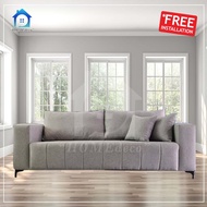 [FREE INSTALLATION] [HOMEDECO] SOFA SIZE 4 SEATER 7 FEET LIGHT GREY / SOFA MURAH