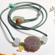 錦覓 天然鹽源瑪瑙雕刻 和田玉松石老山檀翡翠銀鍍金配飾