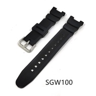 PU watchband For  sgw100 SGW-100 Sport Strap and Clasp SGW-100-1V SGW-100-1VDF Waterproof Rubber Bra