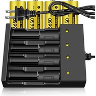 4 Pack 3.7 Volt Button Top Rechargeable Batteries and 18650 Battery Charger,Lithium Battery 4000mAh 