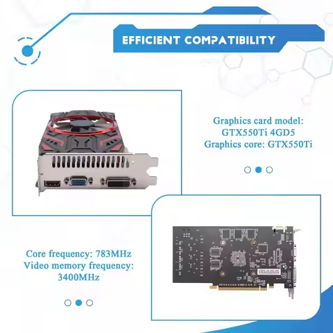 A14M GTX 550Ti 4GB GDDR5 Computer Graphic Card Gaming Video Cards for PCI-Express 2.0 Computer Separ