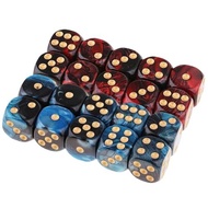 Dice Polyhedron Dice 20 pieces 2 colors D6 dice 16mm blend color clean 6 sided dice for table games 