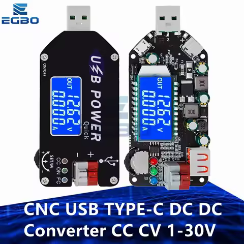 CNC USB TYPE-C DC DC Converter CC CV 1-30V 2A 15W Power Module Adjustable Regulated power supply QC2