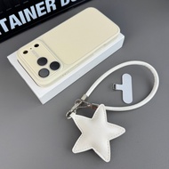 【Star hanging rope I Large Window I With Ai Button  I Skin-Friendly I Silicone hard case/Antique Whi