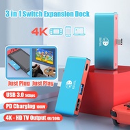 3 IN 1 For Nintendo Switch TV Dock Docking Station 4K/30Hz HDMI Adapter for Switch Oled NS Expansion Dock