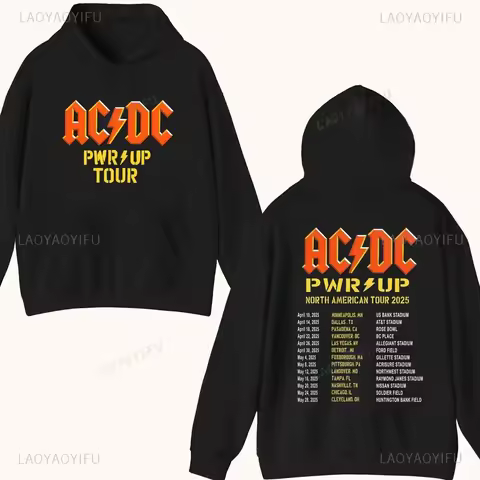 2025 AC-DC Band 52 Years Rare Vintage Hoodie Those about To Rock Casual Lyrics Long Sleeve Unisex TO