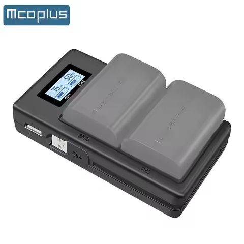 Mcoplus ​LP-E6NH LP-E6N LP-E6 Battery LCD USB Dual Charger for Canon EOS R5 R6 R 6D 7D 5D3 5D2 5D Ma